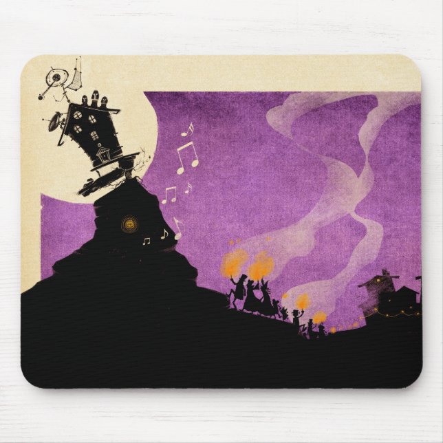 4 kleine Monster - Halloween-Nacht Mousepad (Vorne)