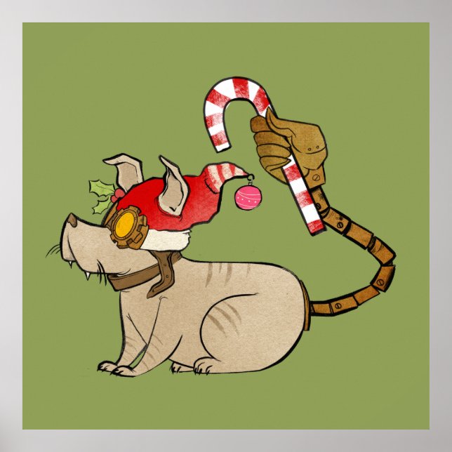 4 Kleine Monster - Tesla Holiday Logo Poster (Vorne)