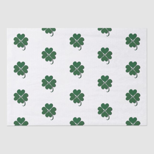 4 Leaf Cloud Irish Kleeblatt Seidenpapier (Vorderseite)