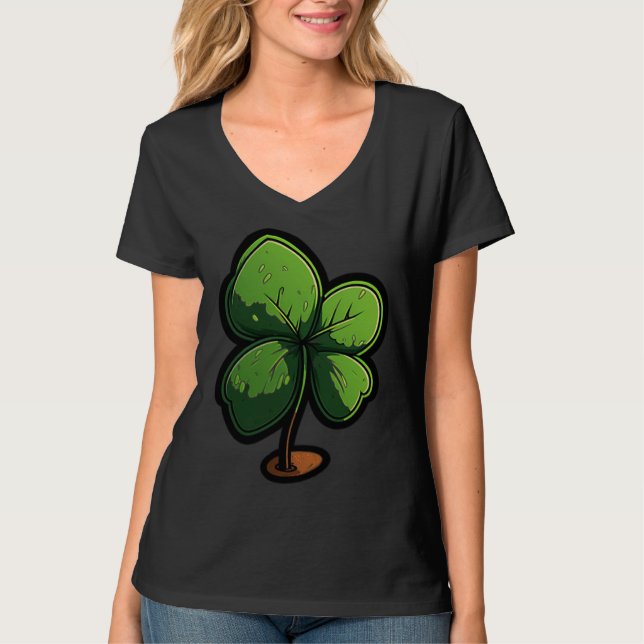 4 Leaf Clover Happt St Patrick's Day St Patrick's  T-Shirt (Vorderseite)
