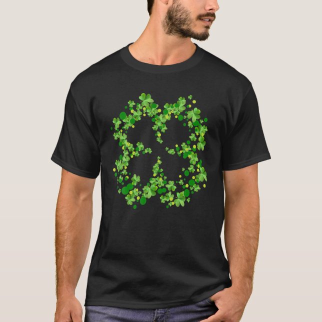 4 Leaf Clover, Happy St Patrick's Day T-Shirt (Vorderseite)