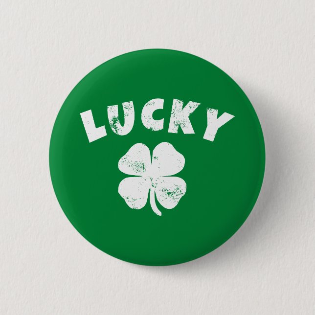 4 Leaf Lucky Clover St. Patrick's Day Button (Vorderseite)