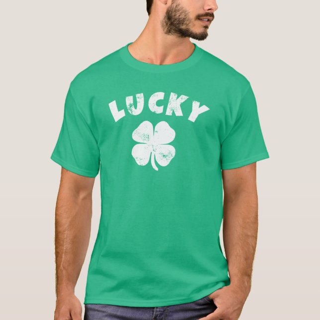 4 Leaf Lucky Clover St. Patrick's Day T - Shirt (Vorderseite)