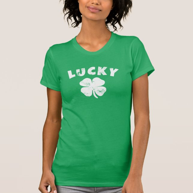 4 Leaf Lucky Clover St. Patrick's Day T - Shirt (Vorderseite)