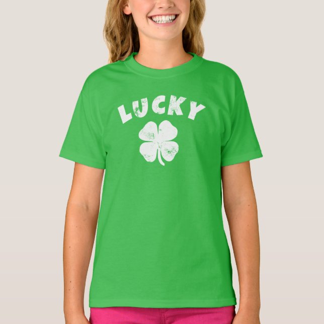 4 Leaf Lucky Clover St. Patrick's Day T - Shirt (Vorderseite)