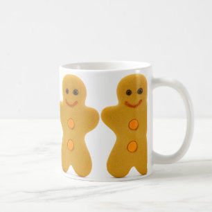 4 Lebkuchenmänner in einer Linie Tasse
