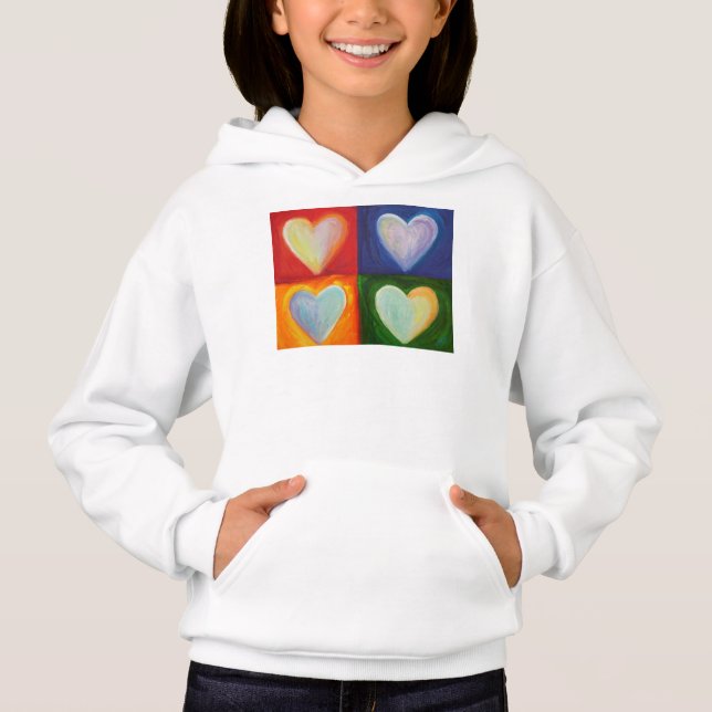 4 Liebe Herz Art Custom Hoodie Sweatshirt (Vorderseite)