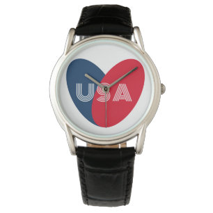 4. Liebe Juli USA Patriotic Red White Blue Armbanduhr