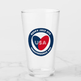 4. Liebe Juli USA Patriotic Red White Blue Gla Glas