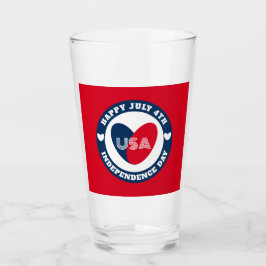 4. Liebe Juli USA Patriotic Red White Blue Glas