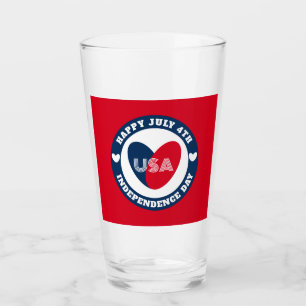 4. Liebe Juli USA Patriotic Red White Blue Glas