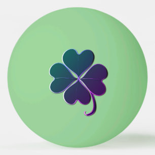 4 Lila Leaf-Kleeblatt-Glühen Tischtennisball