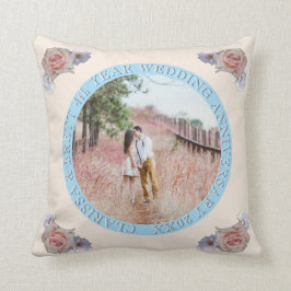 4. Linen & Topaz Farben zum Hochzeitstag Kissen