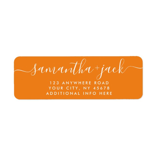 4 LINES Moderne Hochzeit Stilvolle Rücksendeadress (Vorne)