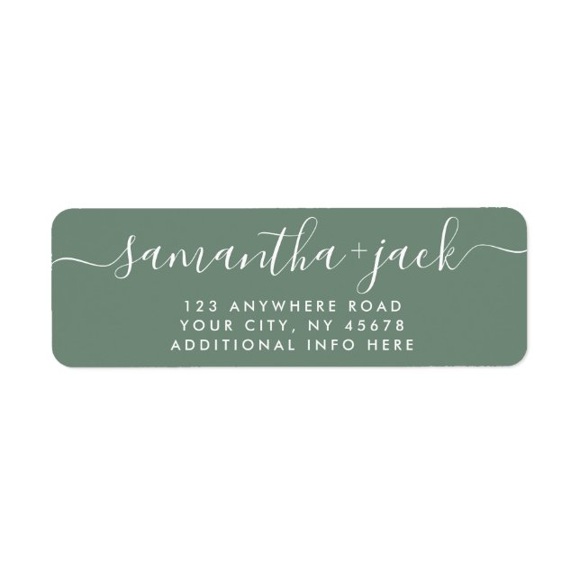 4 LINES Moderne Hochzeit Stilvolle Rücksendeadress (Vorne)