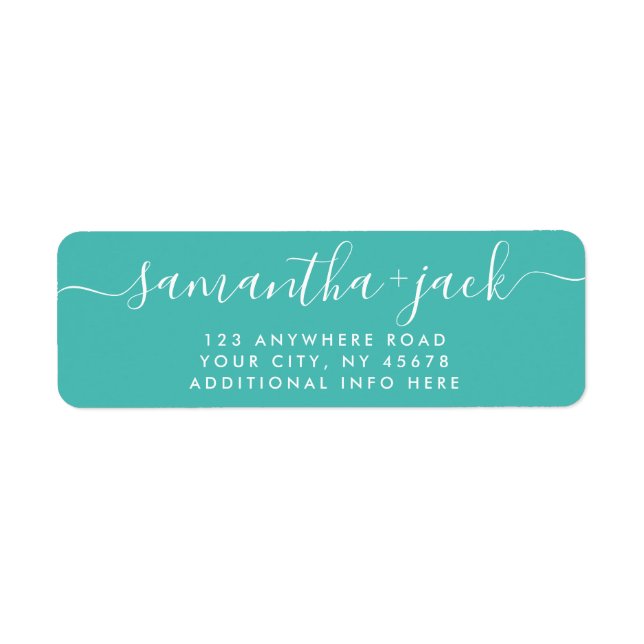 4 LINES Moderne Hochzeit Stilvolle Rücksendeadress (Vorne)