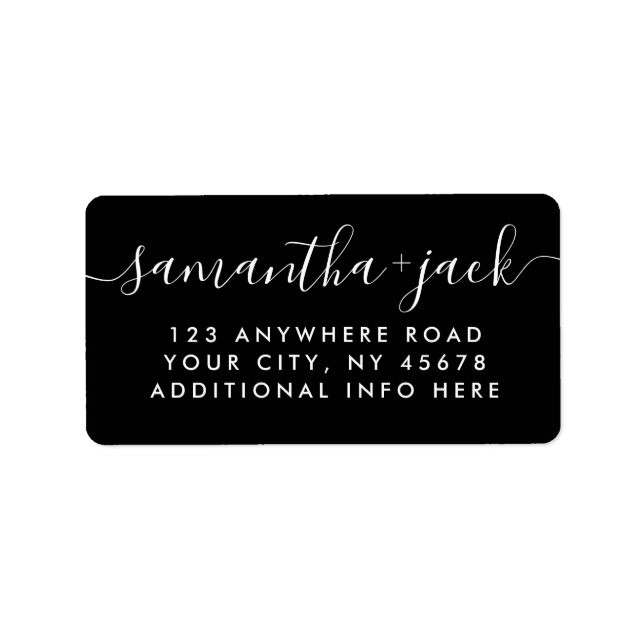 4 LINES Moderne Hochzeit Stilvolle Rücksendeadress Adressaufkleber (Vorne)