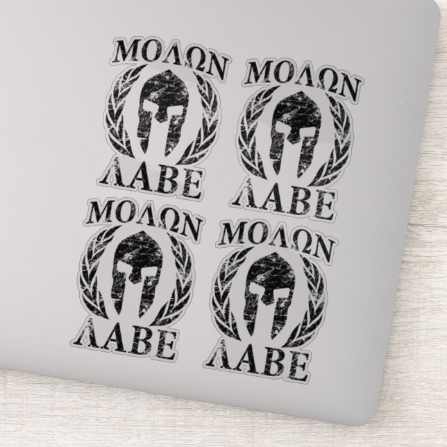 4 Molon Labe Spartan Warrior Laurels Aufkleber (Detail)