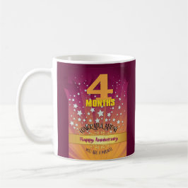 4 Monate CUSTOM Erholung Jubiläum Fett Zahlen Kaffeetasse