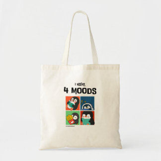 4 Moods Pinguin | Funny Bookworm Tragetasche
