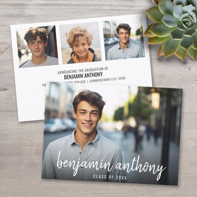 4 Name der FotoCollage in Script - Abschluss Einladung (Custom Graduation Announcement)