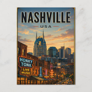 4. Nashville Tennessee River Bridge Landschaft Postkarte