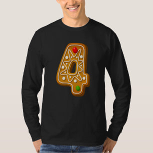 4 Niedliche Hauptstadt Weihnachts-Cookie Alphabet- T-Shirt