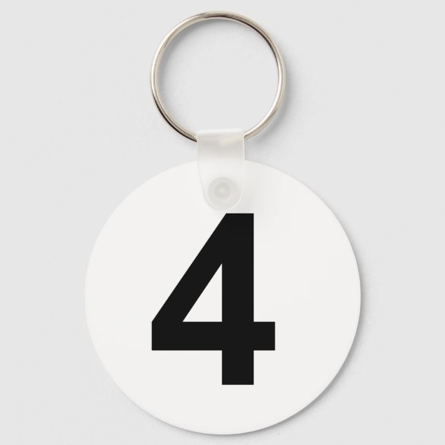 4 - Nummer vier Schlüsselanhänger (Vorderseite)