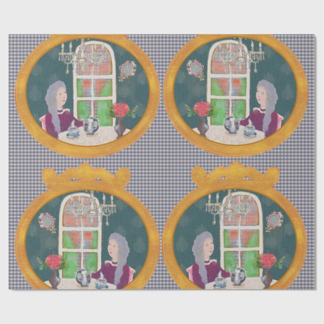 4 O’Clock in LALATOWN Wrapping Paper 3 Geschenkpapier (Flach)