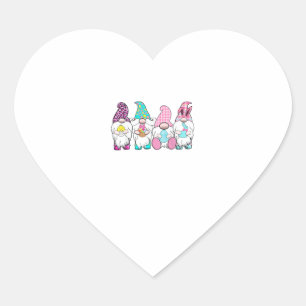 4 Ostergnomen Pastel Frühling Bunny Ears Gingham R Herz-Aufkleber