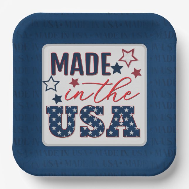 4. Party MADE in den USA Pappteller (Vorderseite)