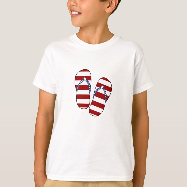 4. patriotischer amerikanischer Flagge Julis T-Shirt (Vorderseite)