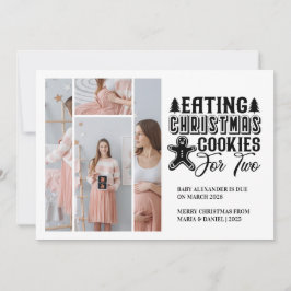 4 Photo Christmas Cookies for 2 Pregnancy  Feiertagskarte