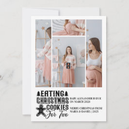 4 Photo Christmas Cookies for 2 Pregnancy  Feiertagskarte