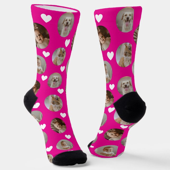 4 Photo Collage Template Make Your Own Fun Socken (Gewinkelt)