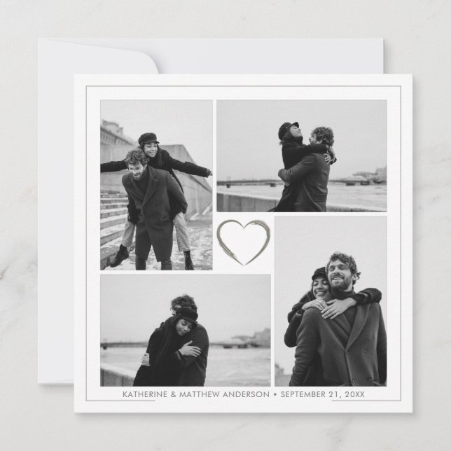 4 Photo Collage Wedding Anniversary Greeting Card (Vorderseite)