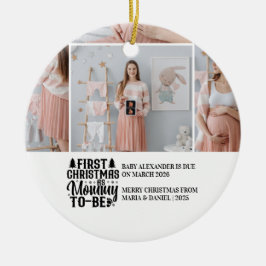 4 Photo Mommy to be Christmas Pregnancy  Keramik Ornament