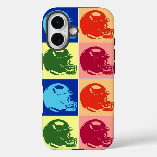 4 Pop Art Football Helm Case-Mate iPhone Hülle (Rückseite)