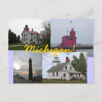 4 Postkarten vom Lake Michigan Lighthouse