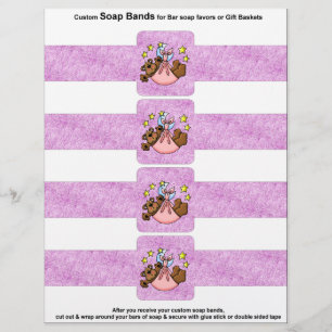 4 pro Blatt Bar Soap Bands Baby Girl Paper Favorit