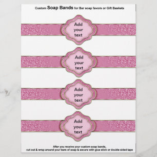4 pro Blatt Seifenband Rosa Schleifen Geschenke