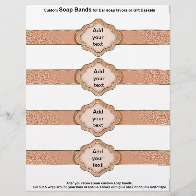 4 pro Blatt Seifenband Rose Orange Ribbon Favorite (Vorne)