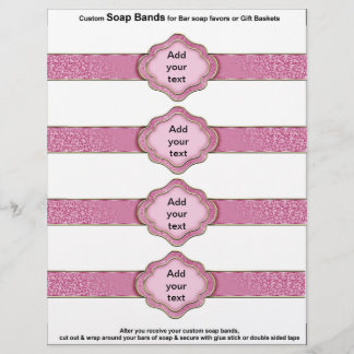4 pro Blatt Seifenband Rose Pink Ribbon-Favoriten
