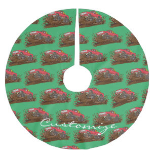 4-Rad-Schlammkahn Thunder_Cove Polyester Weihnachtsbaumdecke