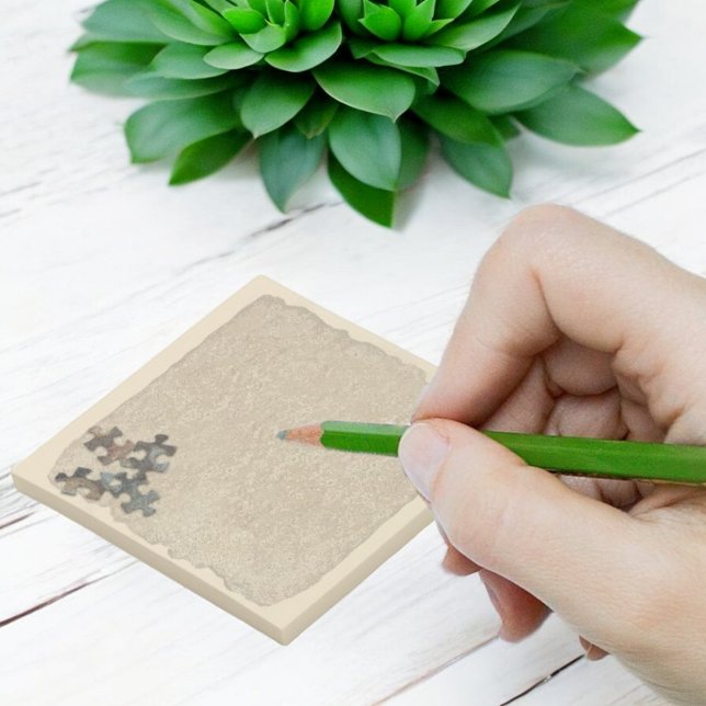 4 Rustikale Erde Tone Puzzle Stücke unten Ecke Post-it Klebezettel (Von Creator hochgeladen)