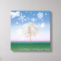 4 Saison 4 Panels WINTER Art Leinwand Druck