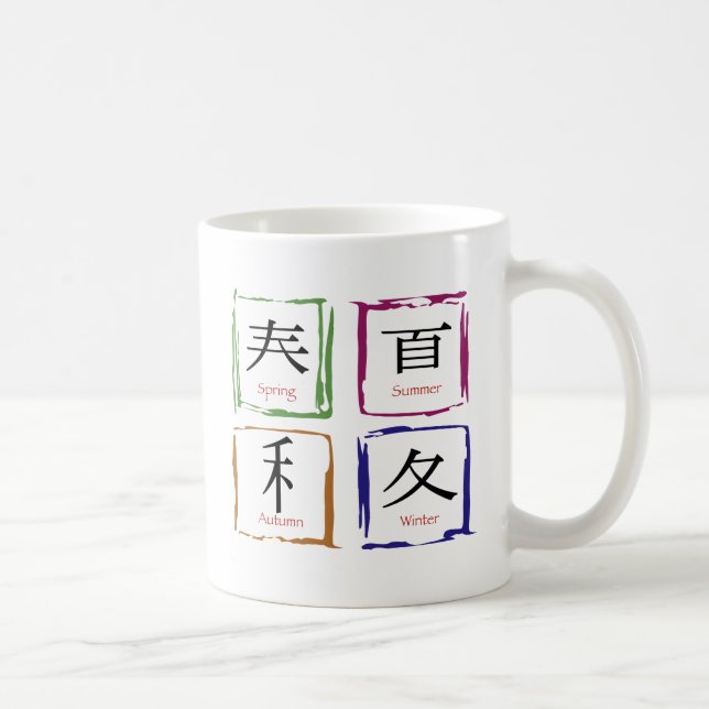 4 Saisons auf japanischem Platz Tasse (Rechts)