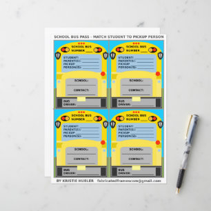 4 Schulbusname Tags für Lieferwagen
