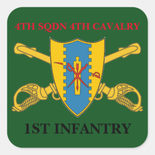 4. SQUADRON 4. CAVALRY 1. INFANTRESTICKER QUADRATISCHER AUFKLEBER