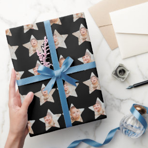 4-Sterne-Foto-Collage Maßgeschneidert Geschenkpapier
